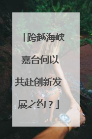 跨越海峡 嘉台何以共赴创新发展之约？